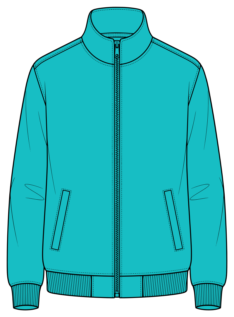 Zip Jacket in Türkis