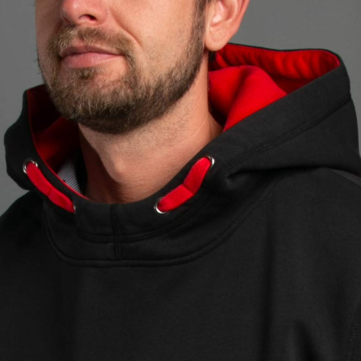 DLZ Hoodie BLACK-Red – mit Firmenlogo besticken & bedrucken