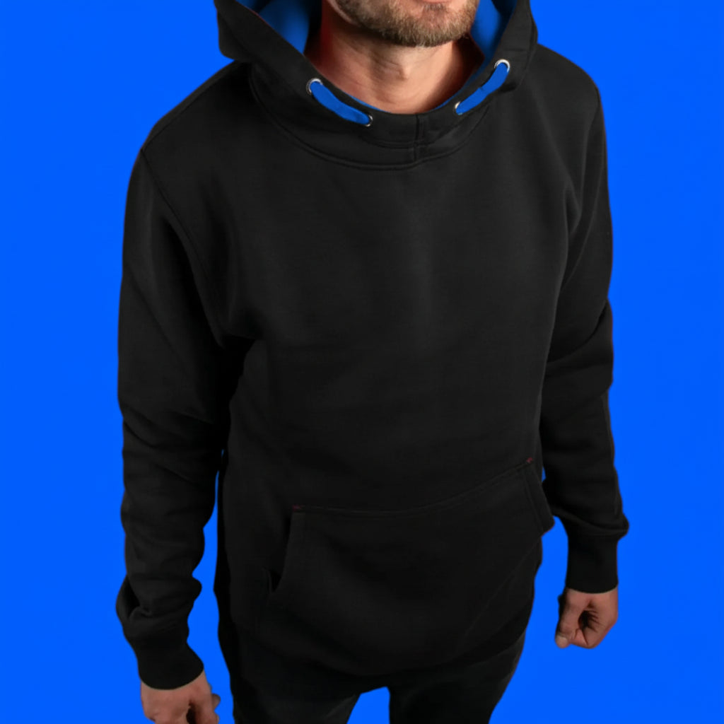 DLZ Hoodie BLACK-Blue – mit Firmenlogo besticken & bedrucken