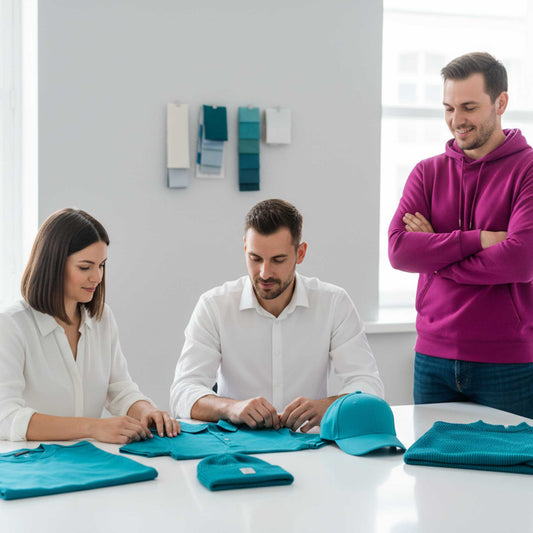 Persönliche Beratung zu Firmentextilien am Besprechungstisch bei TEXTIL.Team