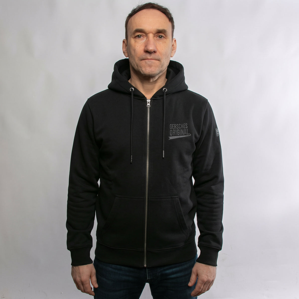 Gersches Original ZipHoodie ZWOETZEN schwarz