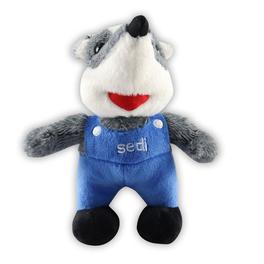 sedi das sympathische Firmenmaskottchen Blau (SEDLMAYER) – mit Firmenlogo veredeln