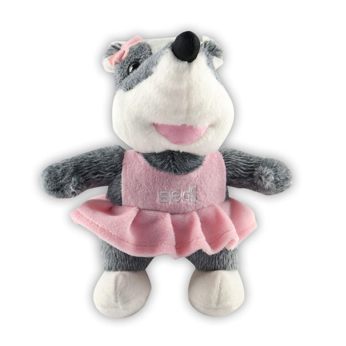 sedi das sympathische Firmenmaskottchen Rosa (SEDLMAYER) – mit Firmenlogo veredeln