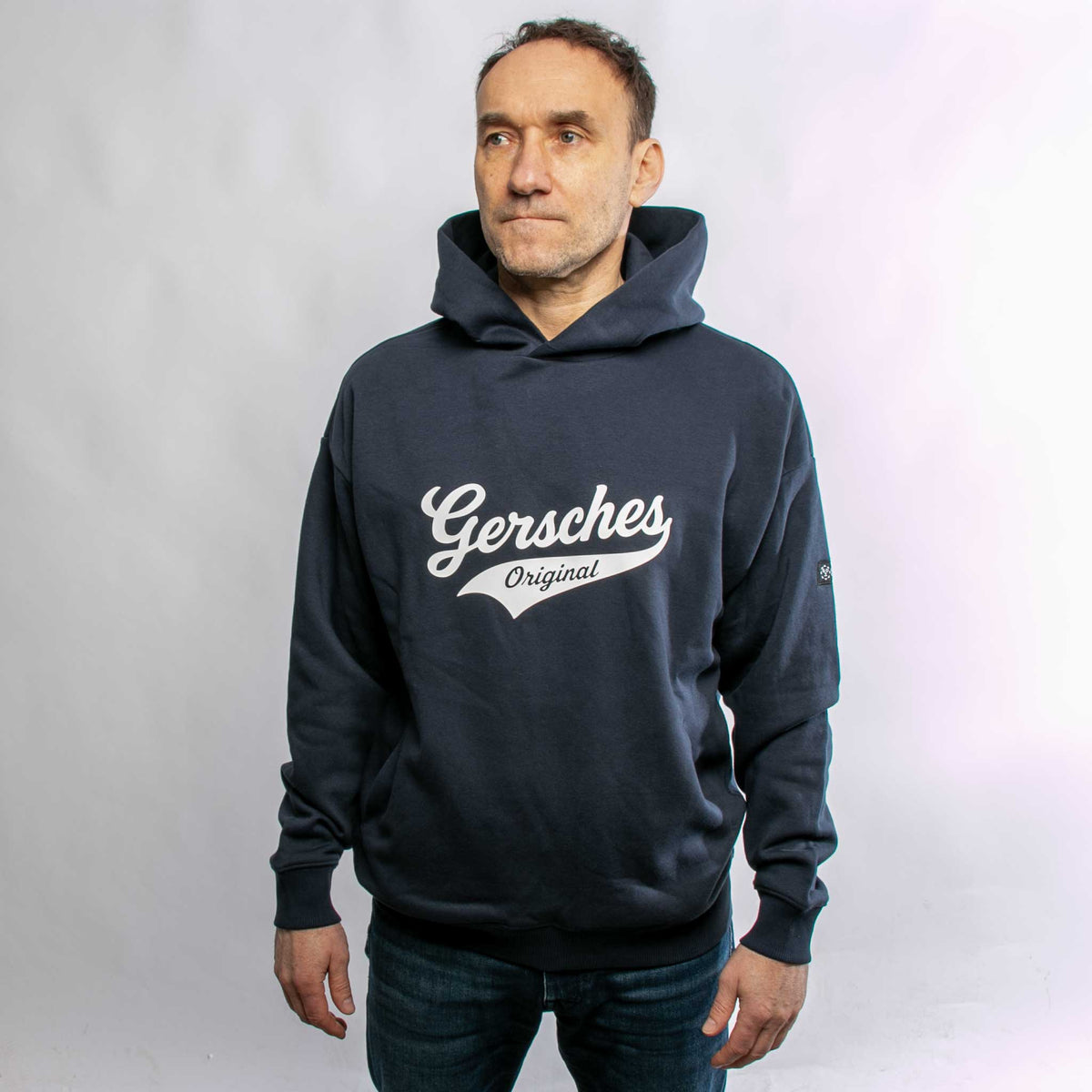 Gersches Original Hoodie TINZ (oversize), Marineblau mit Firmenlogo besticken & bedrucken