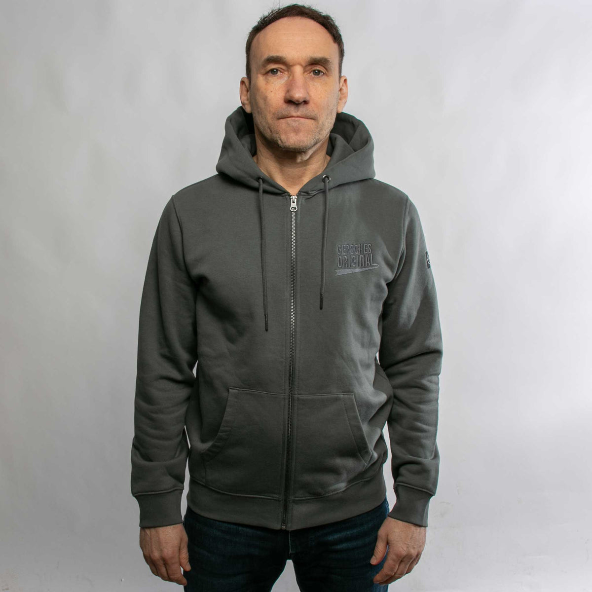 Gersches Original ZipHoodie ZWOETZEN, Anthrazit mit Firmenlogo besticken & bedrucken