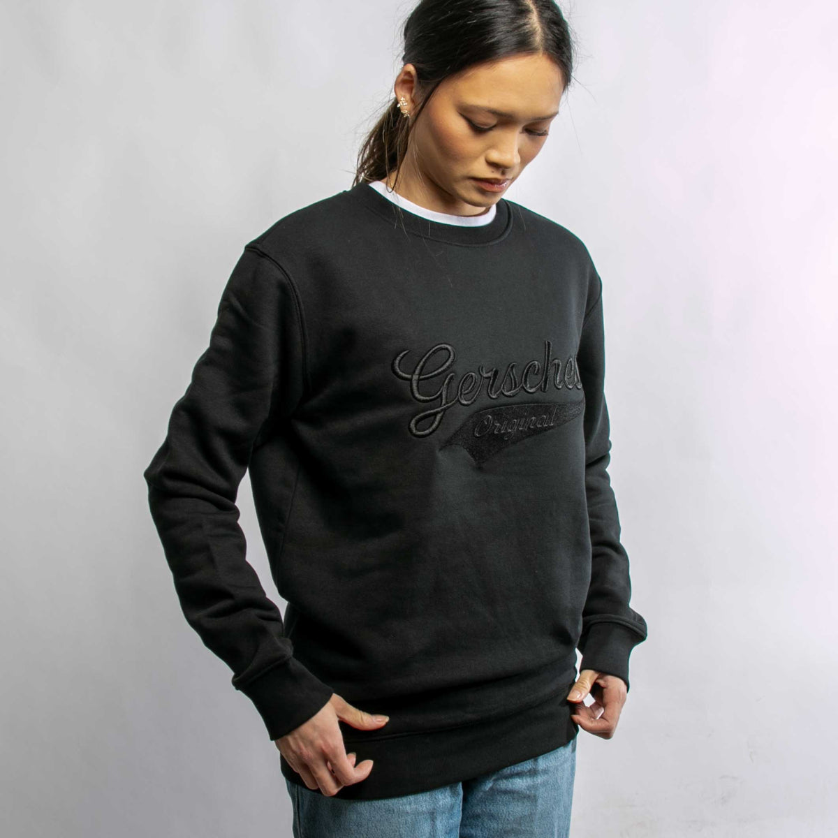 Gersches Original Sweatshirt LIEBSCHWITZ, Schwarz mit Firmenlogo besticken & bedrucken