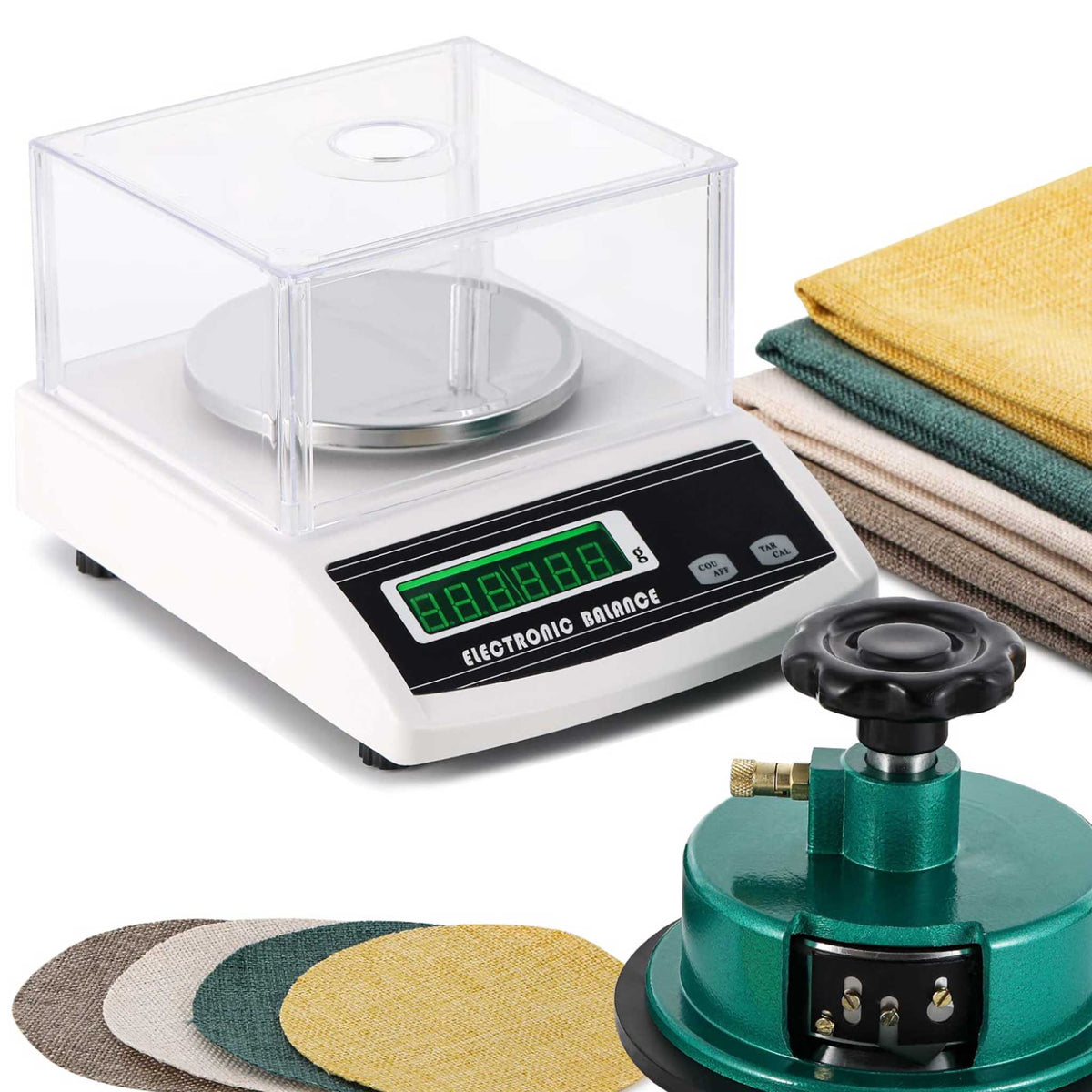 Präzisionswaage zur Bestimmung des Stoffgewichts bei TEXTIL.Team